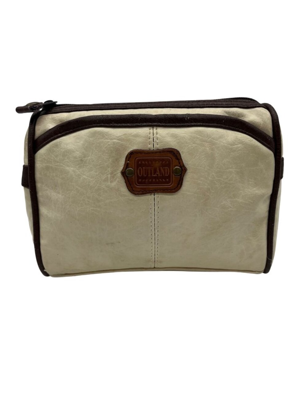 Outland Cream Faux Leather Logo Patch Bag